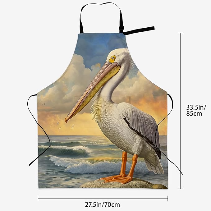 Banana Pattern Apron for Women Men 28x33in, Kitchen Chef Aprons with 2 Pockets, Polyester, Tropical Banana Apron