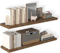 12 Inch Deep Floating Shelves for Wall 2 Pack Floating Shelfs Large Storage Space Wall Decor Display Shelf for Bathroom Living Room Bedroom Kitchen 48" W x 12" D x 1.2" H Rustic Brown