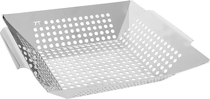 Outset QS70 Square 12-Inch Grill Wok, 12.25 x 13.5 x 3