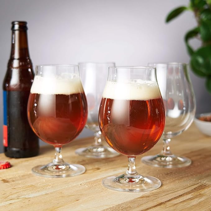 Spiegelau Classic Tulip Beer Glasses, Crystal Clear Drinking Glasses for Belgian Ales, IPA Beers, Cocktails, Gifts for Men, Game Night, Happy Hour, Home Bar, Kitchen Glassware, 15.5 oz, Set of 4