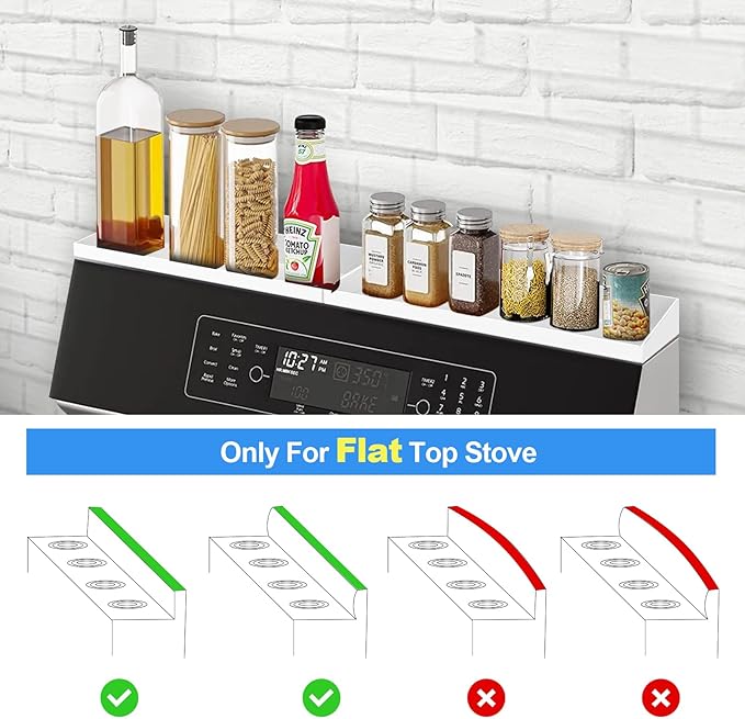 30" Magnetic Stove Top Shelf Spice Rack,2 Pack 15" kitchen Seasoning Organizers Storage Gadgets Spice Rack Over The Stove Shelf Metal (White-2 Pack 15")