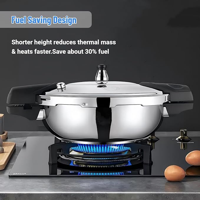 Stainless Steel Pressure Cooker Mini Compact Pressure Cooker,3 Liters Rapid Heat Conduction Pots for Electric Gas Stoves (22CM)