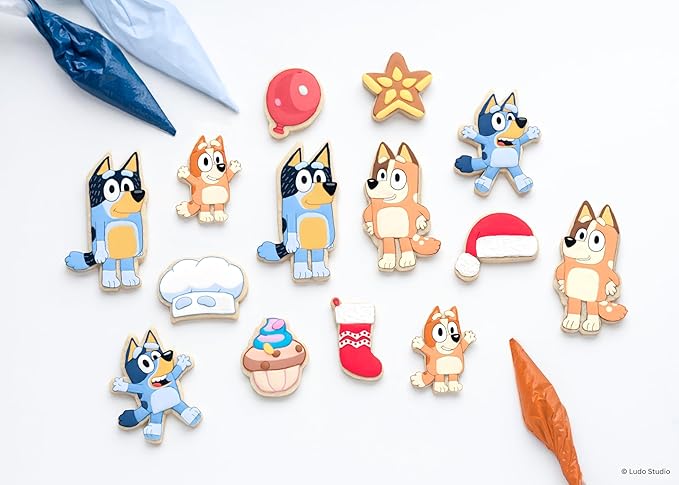 Handstand Kitchen Bluey 10-Piece Holiday Cookie Cutter Set with Bluey, Bingo, Bandit and Chilli Cookie Cutters