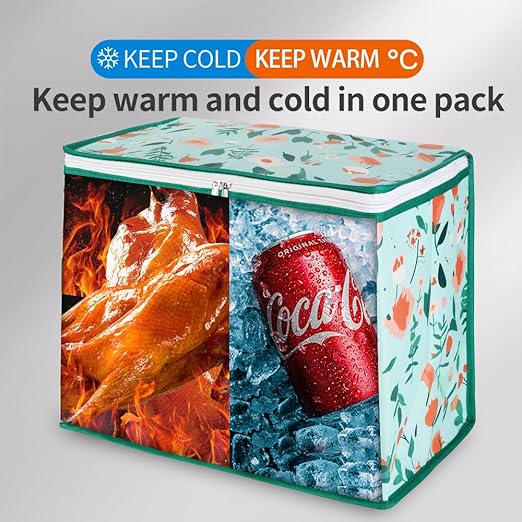 Bodaon 4-Pack Cooler Insulated Food Delivery Bag, X-Large Bags With Top Zippered for Grocery/DoorDash/Catering/Shopping, Thermal Hot Pizza, Large Cold and Frozen, XL Tote, Flower