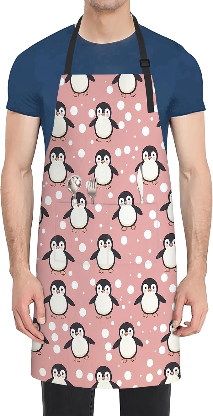 Adjustable Kitchen Apron with Pockets for Women and Men,Soft Chef Apron for Cooking, BBQ, and Grill