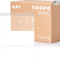 12" x 15" Large Zip Bags, 2 Mil Thick Clear Plastic Reclosable Zipper Lock Bags with Write-on White Block, with Resealable Zip Top Lock for Food Storage & Office Supplies, 500 Count
