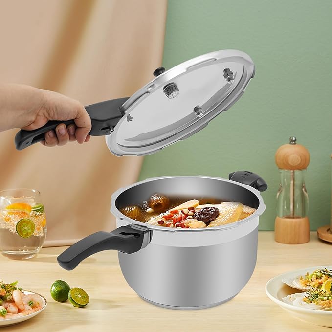 8L Pressure Cooker,80Kpa High Pressure Stovetop Cooker, 11inch 304 Stainless Steel Pressure Stewing Pot with Handle for Commercial & Home Use (8L/8.45 Qt)