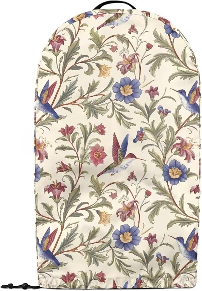 Hummingbird Floral Blender Dust Cover with Drawstring Stand Mixer or Coffee Maker Cover Anti Fingerprint Polyester Appliance Cover for Home Kitchen Decor