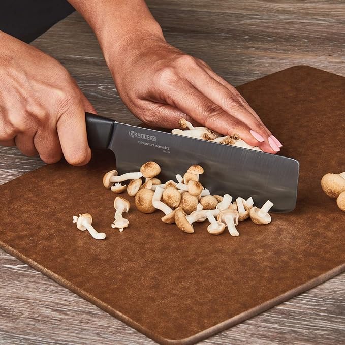 Kyocera Revolution Series 6-Inch Nakiri Vegetable Cleaver, Black Blade