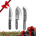 COOLINA The Ultimate Trio Professional Kitchen High-Carbon Steel Knife Set | Handmade Knives for Daily Kitchen Tasks | Full Tang, Ergonomic, Razor Sharp (Tungsten, Galba, Daozi)