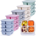 4 Compartments Snack Containers, 20 Pack Reusable Meal Prep Containers, BPA Free Lunch Box Container, Divided Food Storage Containers for Travel, Picnic, Microwave and Dishwasher Safe