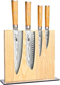 Damascus Knife Set with Block, Chef Knife Set Professional 67-Layer Damascus VG10 Steel, Olive Wood Handle with Gift Box