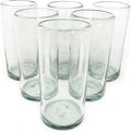 Clear 20 oz Tall Iced Tea Glasses (set of 6), Hand Blown Mexican Glassware, Recycled Glass Drinking Glasses, Lead-Free, Cocktail Margarita Glasses, Wine Glasses, Shot Glasses, Whiskey Glasses (IceTea)