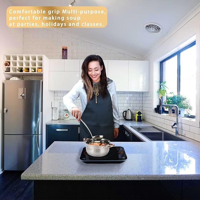 Kitchen Utensils,Contains Soup ladle,Spaghetti Claw,Wok Turner Shovel,Slotted Turner,Colander,Premium Stainless Steel,No rust,Dishwasher Safe