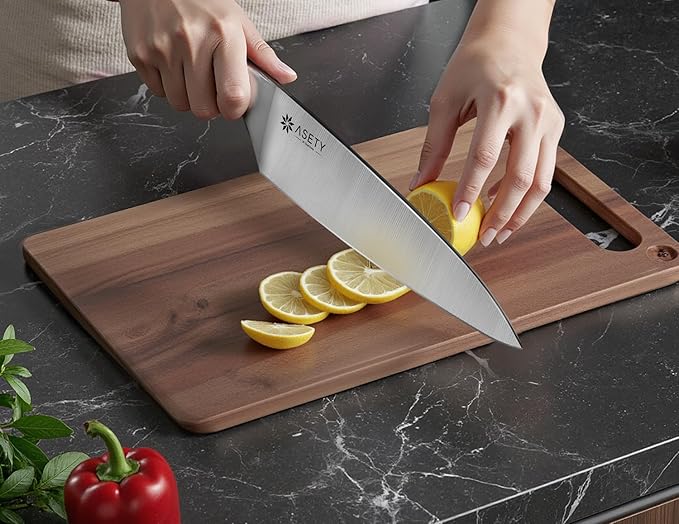 Knife Set - Ultra Sharp Knives Set for Kitchen with block, 15 PCS Stainless Steel Knife Set with Built-in Sharpener, Ergonomic Non-Slip Handle, Christmas Elegant Box for Men Women, Steel Gary