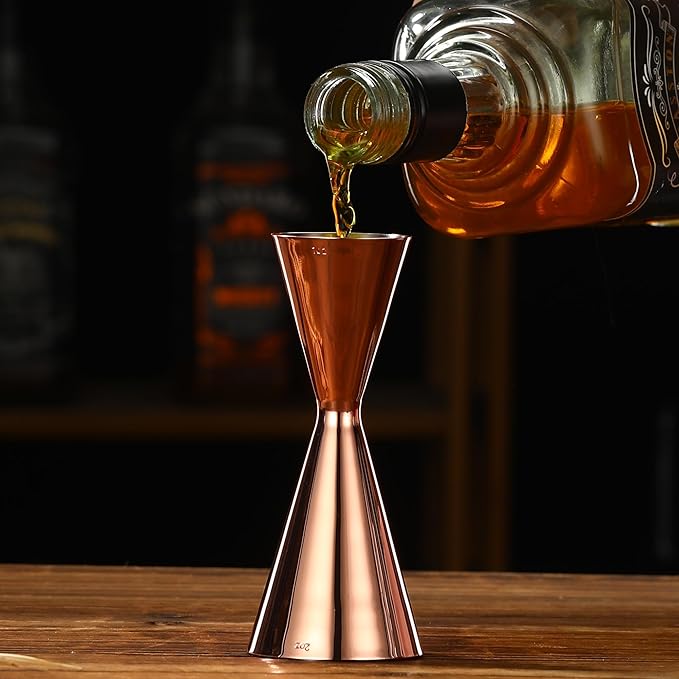 Double Cocktail Jigger Slim Style Measuring Jigger (Smooth CopperPlated)