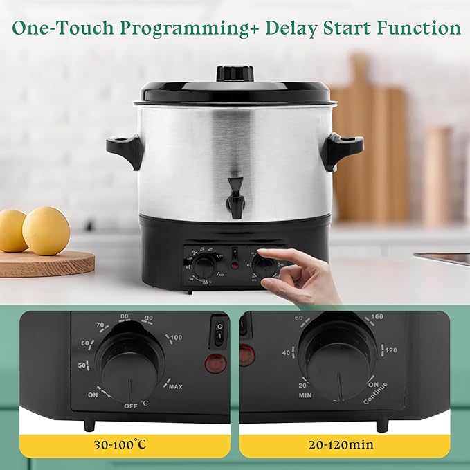 Electric Water Bath Canner 14.5QT, 1500W Electric Canning Pot for Home Canning, Preserving Jars, Slow Cooking & More - Adjustable Temp & Timer, Safe & Easy-to-Use Electric Canner for Beginners & Pros