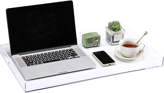 Acrylic Tray with Embedded Handle, 10x15 Inch, Clear