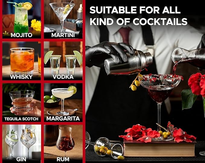26-Piece Bartender Kit with Acrylic Stand – Premium Cocktail Shaker Set with Mixology Tools & Accessories – Professional Bar Set for Home & Party Drink Making