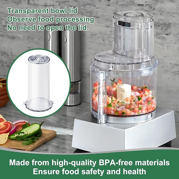 DLC-120BGTX-1 Pusher Replacement, Compatible with Cuisinart Food Processor Models DLC-5, DLC-10C, DLC-10S, DLC-10P, DFP-7BC, Fits Large Locking Pusher Sleeves