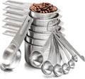 Measuring Cups and Spoons Set Stainless Steel 7 Stackable Measuring Cups 8 Nesting Measuring Spoons and 1 Leveler for Dry and Liquid Ingredients