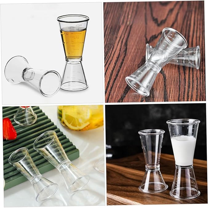 6pcs Bar Measuring Cup Double Jigger Plastic Cocktail Jigger Long Handle Bar Supplies