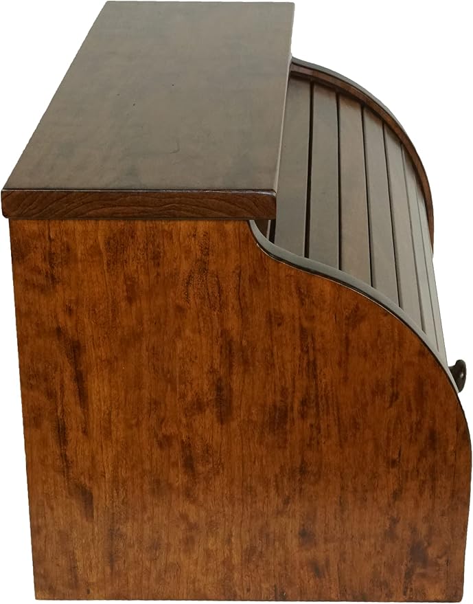 DutchCrafters Solid Wood Large Bread Box with Roll Top - Kitchen Counter Storage - Amish Made in USA (Cherry - Michael's Cherry)