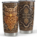 SANDJEST Owl Tumbler 20oz Owls Wood Drawing Stainless Steel Insulated Tumblers Coffee Travel Mug Cup Gifts for Women Men Owl Gift for Birthday Christmas