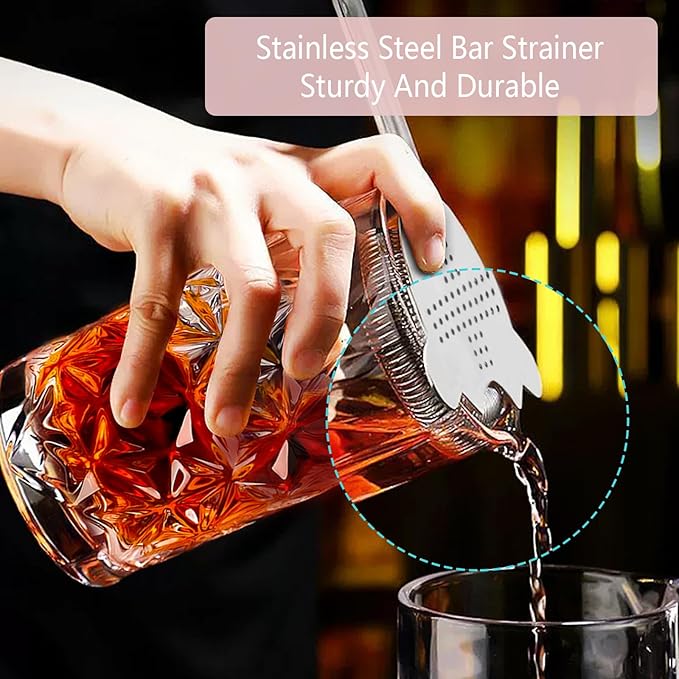 Professional 5-Piece Cocktail Mixing Glass Kit - Bar Set with Muddler, Spoon, Jigger, Hawthorne Strainer