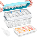 Ice Cube Tray with Lid and Bin, 28 pcs Ice Cubes Molds, Ice Trays for Freezer, Ice Cube Tray Mold, with 1 tray, Ice Freezer Container, Spill-Resistant Removable Lid & Ice Scoop, for Whiskey,Cocktail