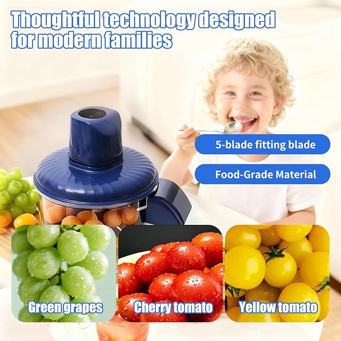 Large Size Electric Grape Peeler Machine, Automatic Multi-Functional Garlic Peeler Machine for Fruit, Tomato, Cherry, Potato, and Vegetables Efficient Kitchen Gadgets, Blue
