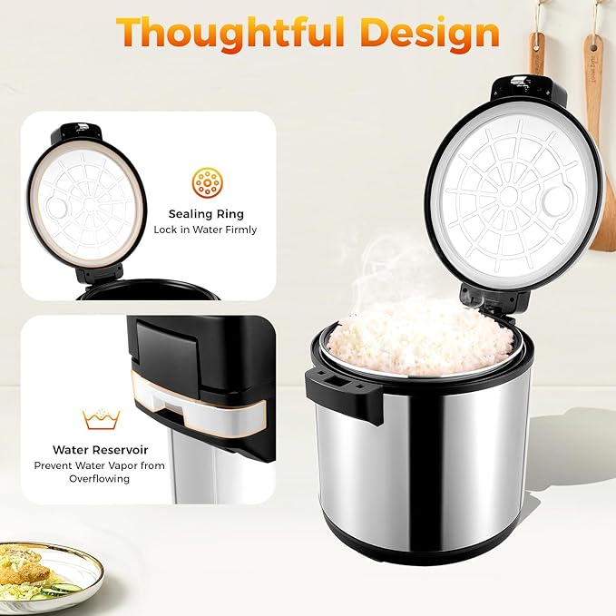 20Qt Commercial Rice Warmer, 110W Big Rice Warmer with Non-stick Inner Pot, Adjustable Temperature Portable Rice & Food Warming Bowl for Restaurant, Hotel(NOT Cooker)