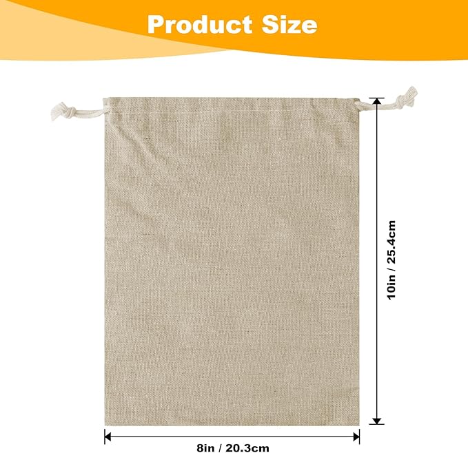 30PCS Cotton Produce Bags, 8x10 Inch Reusable Muslin Storage Bags with Drawstrings – Natural, Washable & Eco-friendly Cloth Containers for Groceries, Snacks, and More