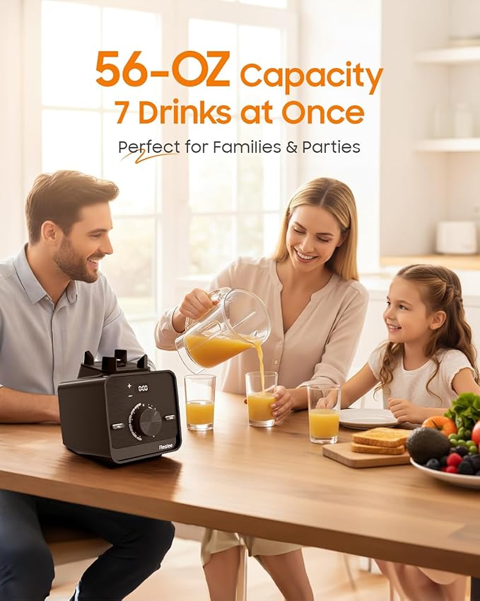 Blender for Kitchen,30000RPM Professional Blenders for Smoothies with 56oz Tritan™ Container,10-Speed Settings & 6 Preset Menus for Smoothies/Protein Shake/Hot Soup/NutButter/Ice Crush/Clean(H 16.57")