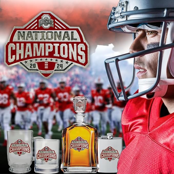 Ohio State Buckeyes National Championship 24-25 Football Pint Beer Glass | 16 Ounce Water Glass | Intricately Crafted Metal Pewter