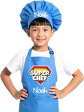 Personalized Apron for Kids, Custom Kids Cooking Apron and Chef Hat Set, Christmas Gift for Boys,Girls, Toddler, Boys Cooking Apron, Little Boys Aprons, Super Chef Apron and Hat for Kid