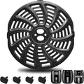Air Fryer Grill Plate for Gourmia GAF566 GAF536 GAF556 5QT, Nonstick 8.8''×8.4'' Air Fryer Replacement Parts Rack Tray Basket Grill Pan Accessories Crisper Plate with Rubber Bumpers
