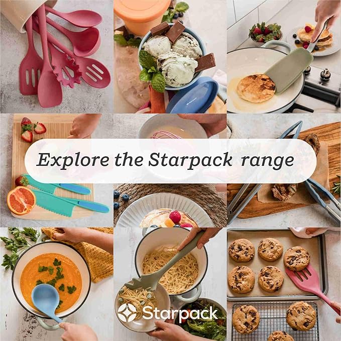 StarPack Premium Silicone Kitchen Tongs 12-Inch - Stainless Steel with Non-Stick Silicone Tips, High Heat Resistant to 600°F, For Cooking, Serving, Grill, BBQ & Salad (Stormy Grey)