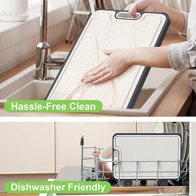 Titanium Titanium Cutting Board for Kitchen, Double Sided Non Toxic Titanium Cutting Board with Juice Groove, Scratch Resistant Mesh Design Easy to Clean, Kitchen Gifts15”×10”-1 PC