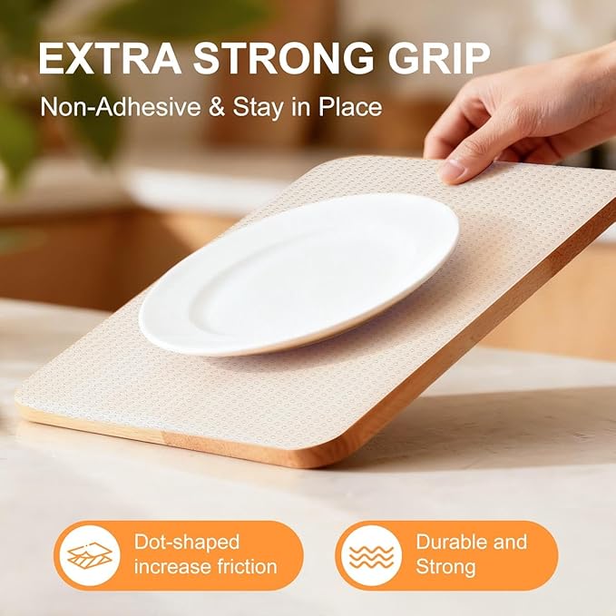 FEXIA Shelf Liner 17.5 Inch x 20 FT Clear Non Slip Waterproof Cabinet and Drawer Liner for Kitchen Cabinet Refrigerator Pantry Closet Durable Non Adhesive