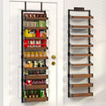 Over the Door Pantry Organizer: Pantry Organization and Storage with Hanging Basket - 9-Tier Metal Spice Rack Adjustable Shelves for Kitchen Bedroom Bathroom & Laundry Room Black