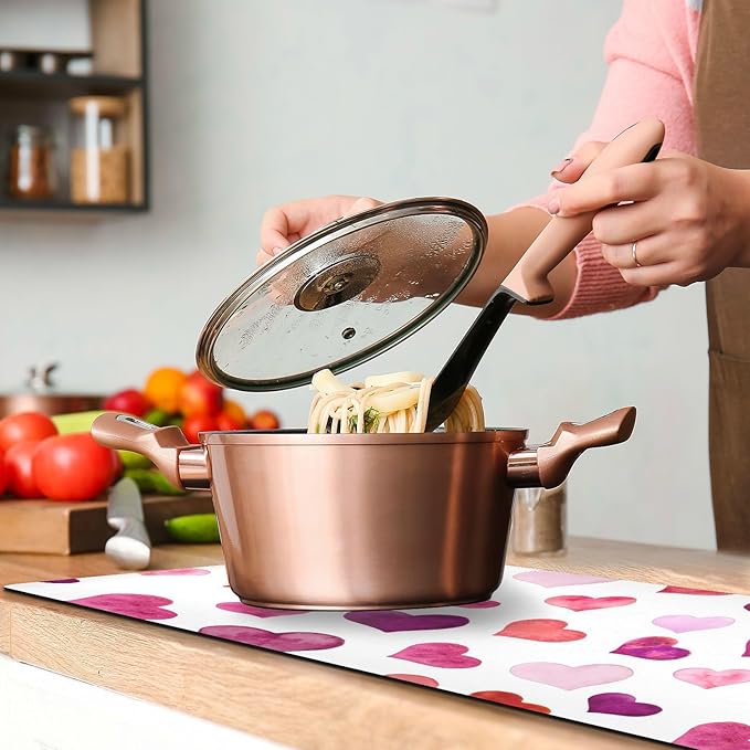 Valentines Trivet Table Runner 40 Inches Long Hearts Valentine's Day Heat Resistant Hot Pad Multi Purpose Mat for for Hot Pots Pans Kitchen Countertops