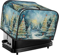 Toaster Cover 4 Slice Christmas Tree Watercolor Winter Forest Kitchen Small Appliance Covers with Pockets Dust and Fingerprint Protection