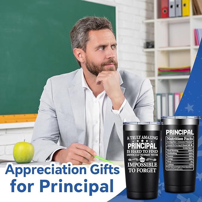 Principal Gifts - Principal Christmas Appreciation Gifts for Men - Principals Day, Teachers Appreciation Day Gift for Principals - 20oz Tumbler