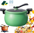 8QT Multifunctional Large Capacity Non-stick Pressure Cooker, 8QT Micro Pressure Cooker with Anti-Scalding Handle & Visible Glass Cover,Transparent Glass Cover, for Induction Cookers Gas Stoves (C)
