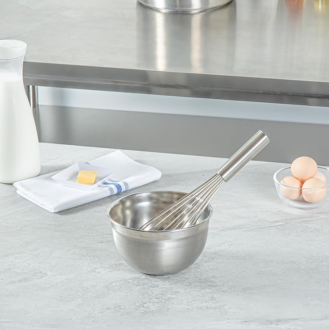 Met Lux Stainless Steel French Whisk - 12" - 1 count box, Silver