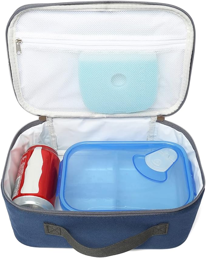 FlowFly Kids Lunch box Insulated Soft Bag Mini Cooler Back to School Thermal Meal Tote Kit for Girls, Boys,Cyan