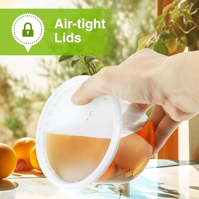 60 Set Deli-Containers-with-Lids: [8oz 16oz] Food-Storage-Containers Combo Pack, Airtight Plastic-Storage-Containers-with-Lids, Microwaveable & Freezer Safe To-Go-Containers