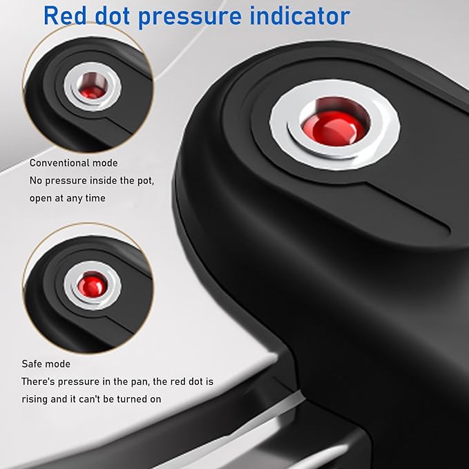 Stainless Steel Pressure Cooker, 80Kpa High Pressure Pressure Cooker with Safety Valve, Instant Cookware for Induction, Gas, Electric Cookware