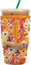 Sok It JavaSok Iced Coffee & Cold Soda Insulated Neoprene Cup Sleeve (Sunkissed Garden, Large: 30-32oz)